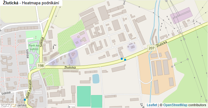 Žlutická - mapa podnikání