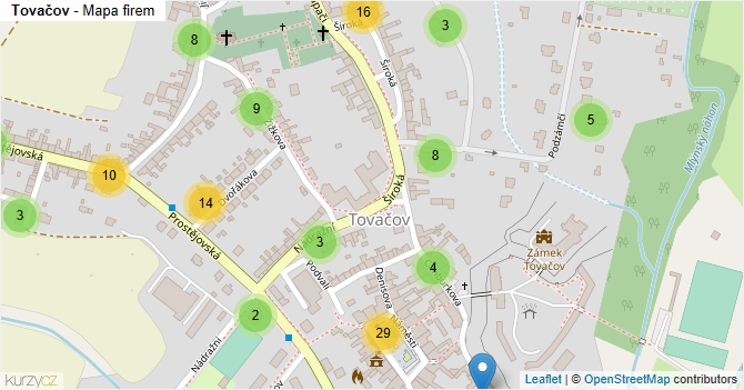 Tovačov - mapa firem