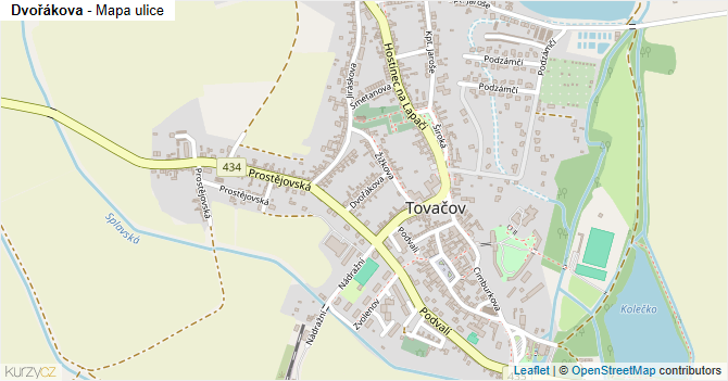 Dvořákova - mapa ulice