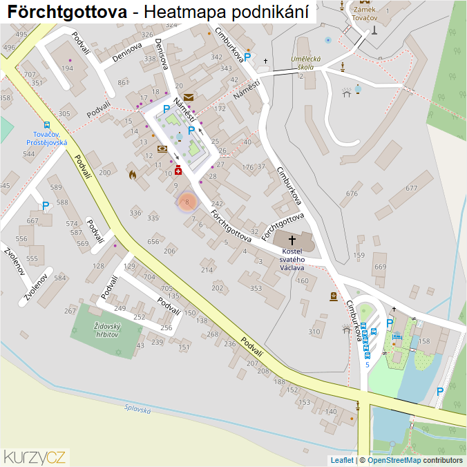 Mapa Förchtgottova - Firmy v ulici.