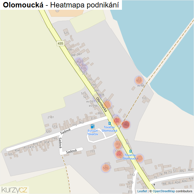 Mapa Olomoucká - Firmy v ulici.