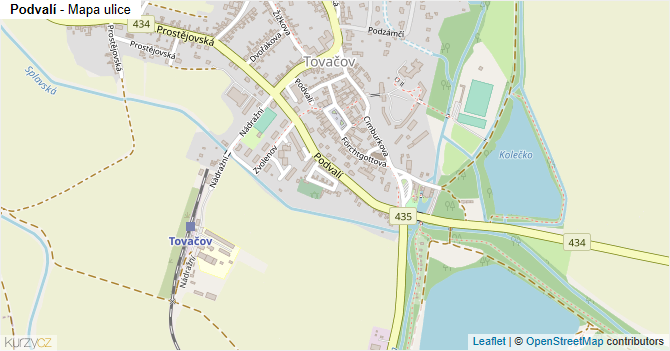 Podvalí - mapa ulice