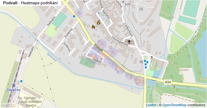 Podvalí - mapa podnikání