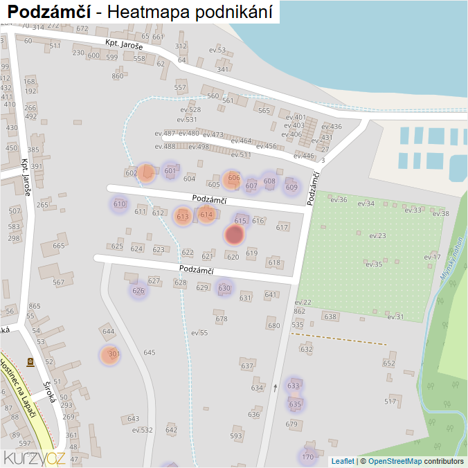 Mapa Podzámčí - Firmy v ulici.