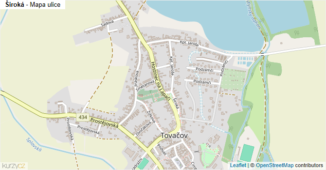 Široká - mapa ulice