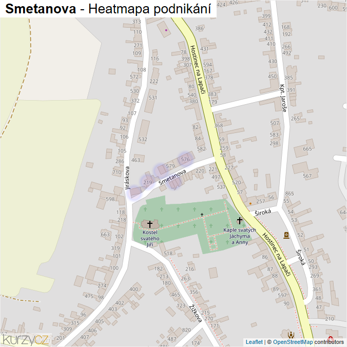 Mapa Smetanova - Firmy v ulici.
