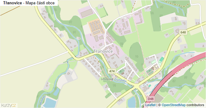 Třanovice - mapa části obce