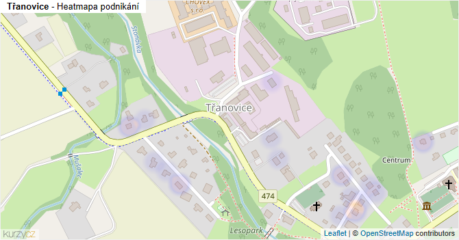 Třanovice - mapa podnikání
