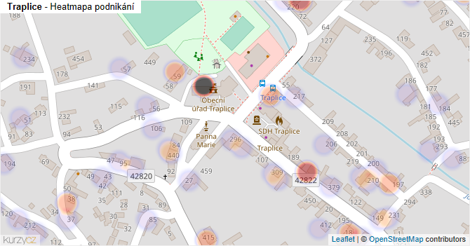 Traplice - mapa podnikání