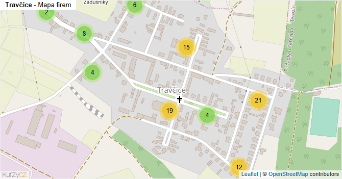 Travčice - mapa firem