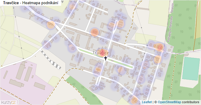 Travčice - mapa podnikání