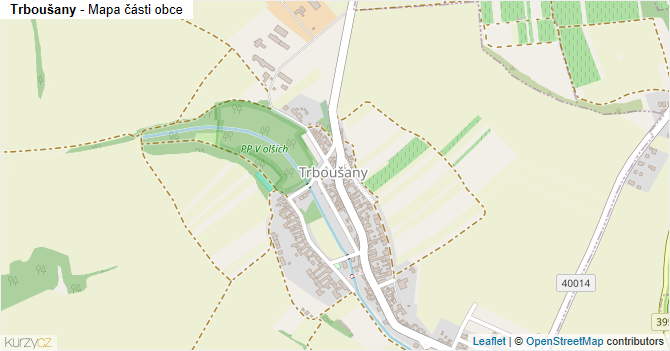 Trboušany - mapa části obce