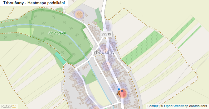 Trboušany - mapa podnikání
