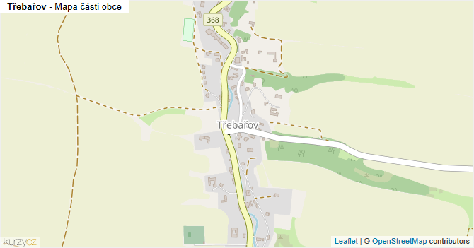 Třebařov - mapa části obce