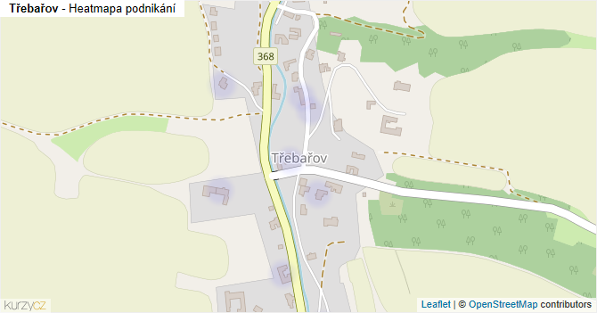 Třebařov - mapa podnikání