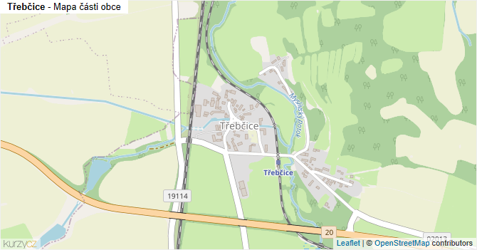 Třebčice - mapa části obce