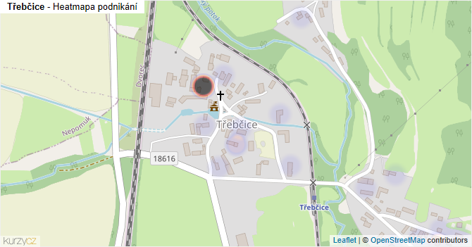 Třebčice - mapa podnikání