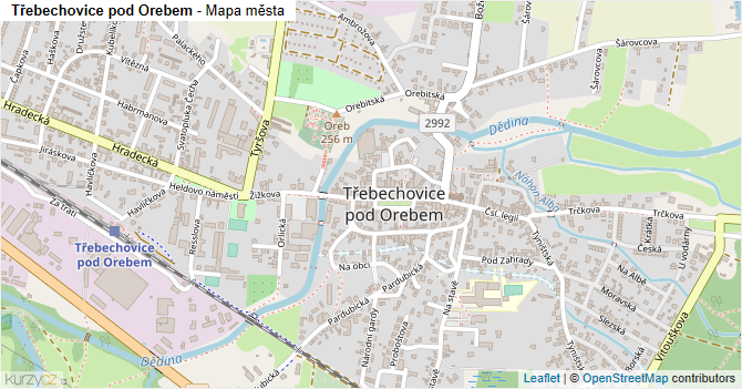 Třebechovice pod Orebem - mapa města