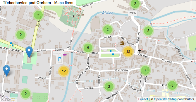 Třebechovice pod Orebem - mapa firem