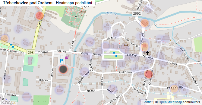 Třebechovice pod Orebem - mapa podnikání