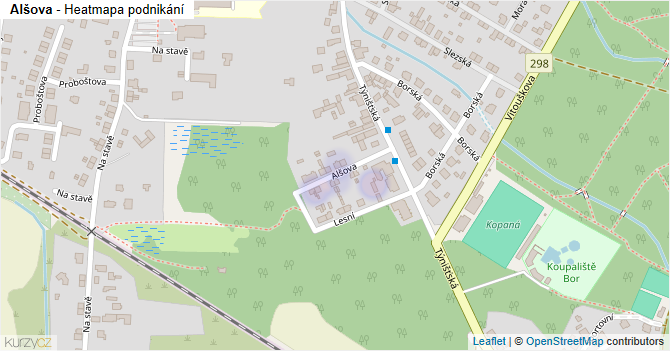 Alšova - mapa podnikání