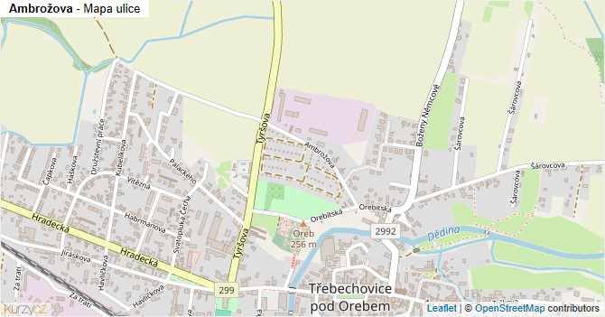 Ambrožova - mapa ulice