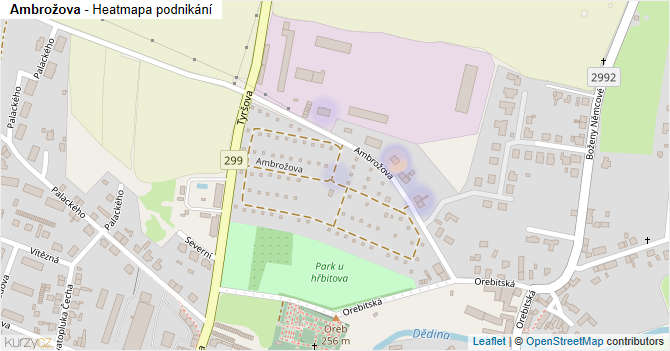 Ambrožova - mapa podnikání