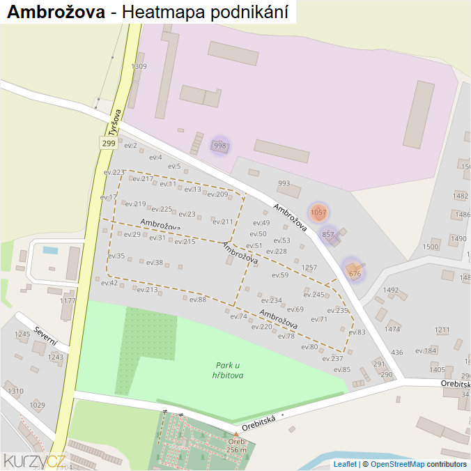 Mapa Ambrožova - Firmy v ulici.