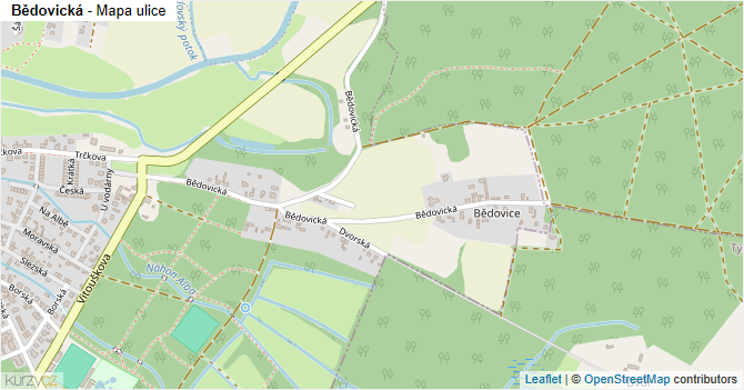 Bědovická - mapa ulice