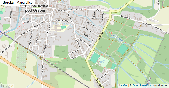 Borská - mapa ulice
