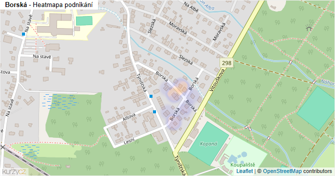 Borská - mapa podnikání