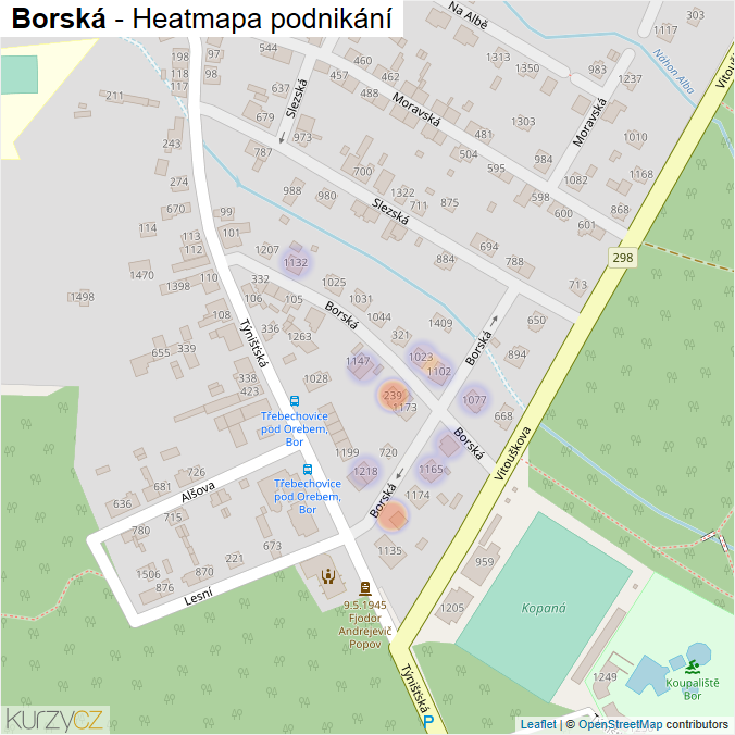 Mapa Borská - Firmy v ulici.