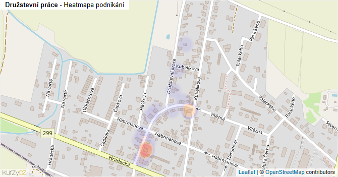 Družstevní práce - mapa podnikání