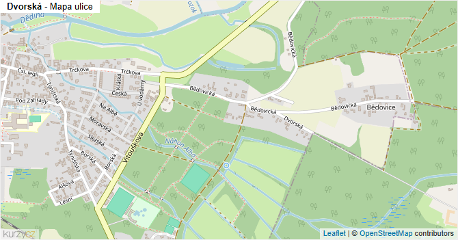 Dvorská - mapa ulice