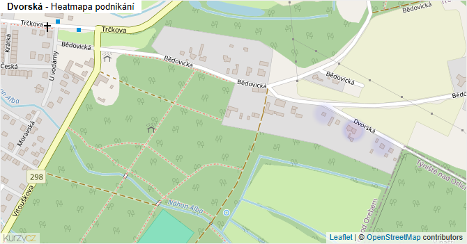Dvorská - mapa podnikání
