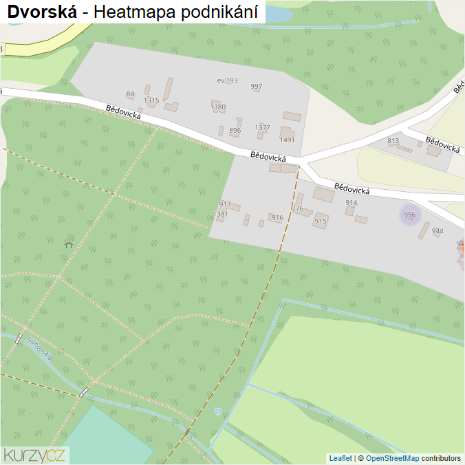 Mapa Dvorská - Firmy v ulici.