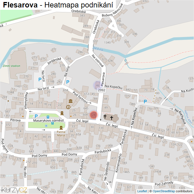 Mapa Flesarova - Firmy v ulici.
