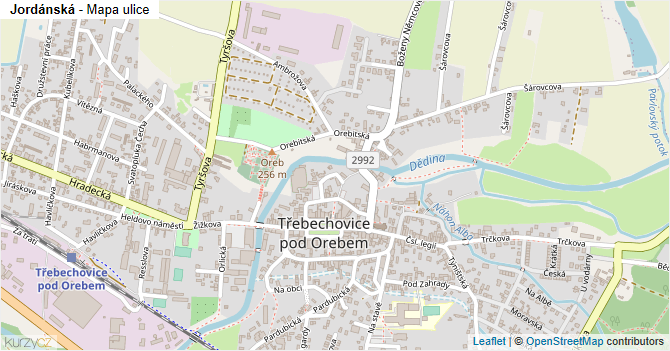 Jordánská - mapa ulice