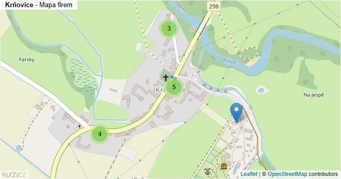 Krňovice - mapa firem