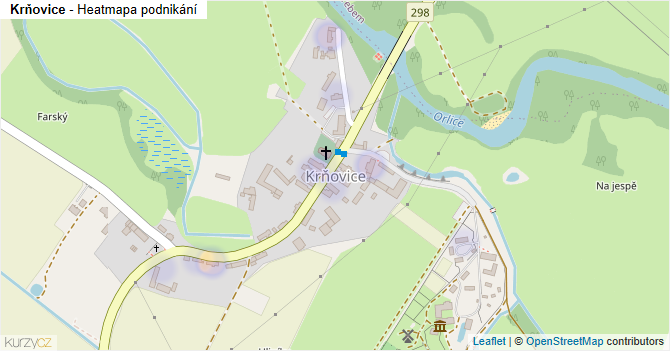Krňovice - mapa podnikání