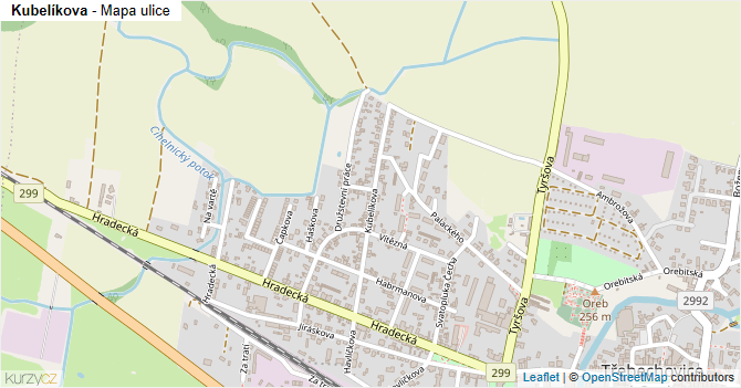 Kubelíkova - mapa ulice