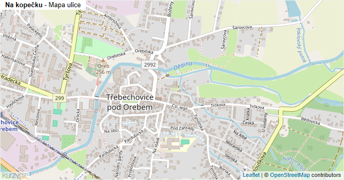 Na kopečku - mapa ulice