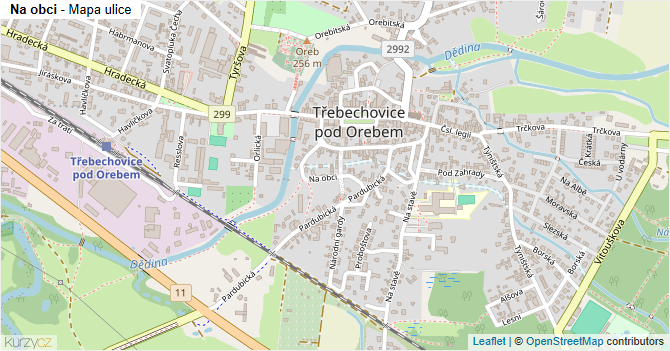 Na obci - mapa ulice