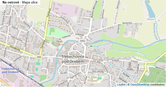 Na ostrově - mapa ulice