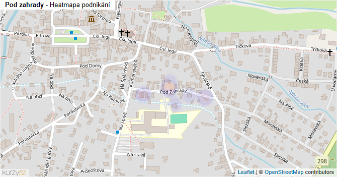 Pod zahrady - mapa podnikání