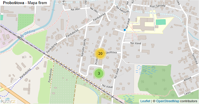 Proboštova - mapa firem