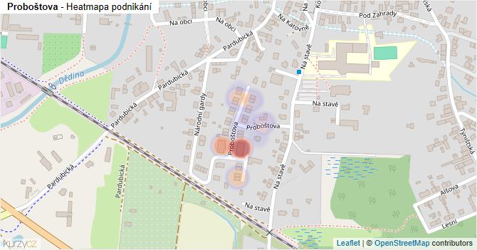 Proboštova - mapa podnikání