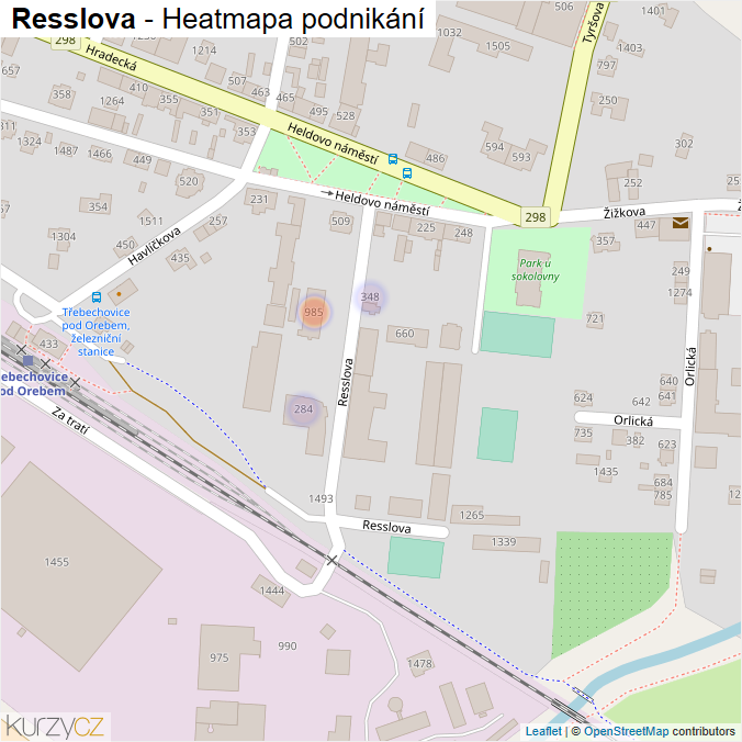 Mapa Resslova - Firmy v ulici.
