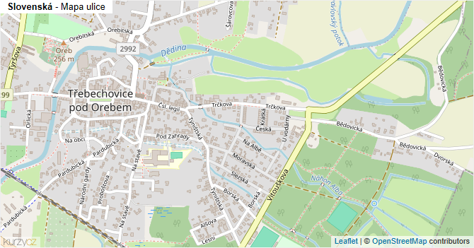 Slovenská - mapa ulice