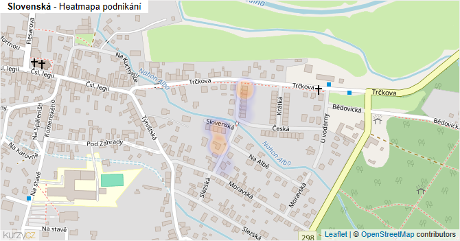 Slovenská - mapa podnikání